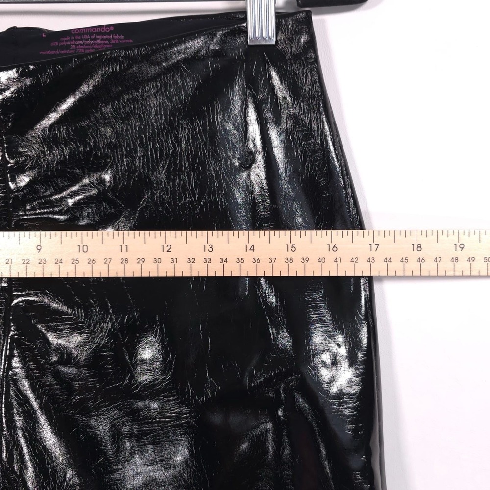 NWOT Commando Control Top Faux Patent Leather Leggings Black Size LARGE USA MADE - Picture 7 of 11